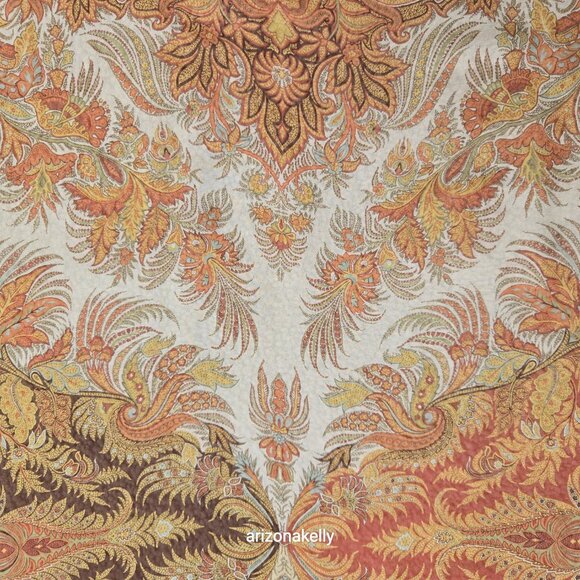 NWOT ETRO 100% Silk Square Scarf Crepe Fall Colors Earth Tones Italy Milan - Picture 13 of 16